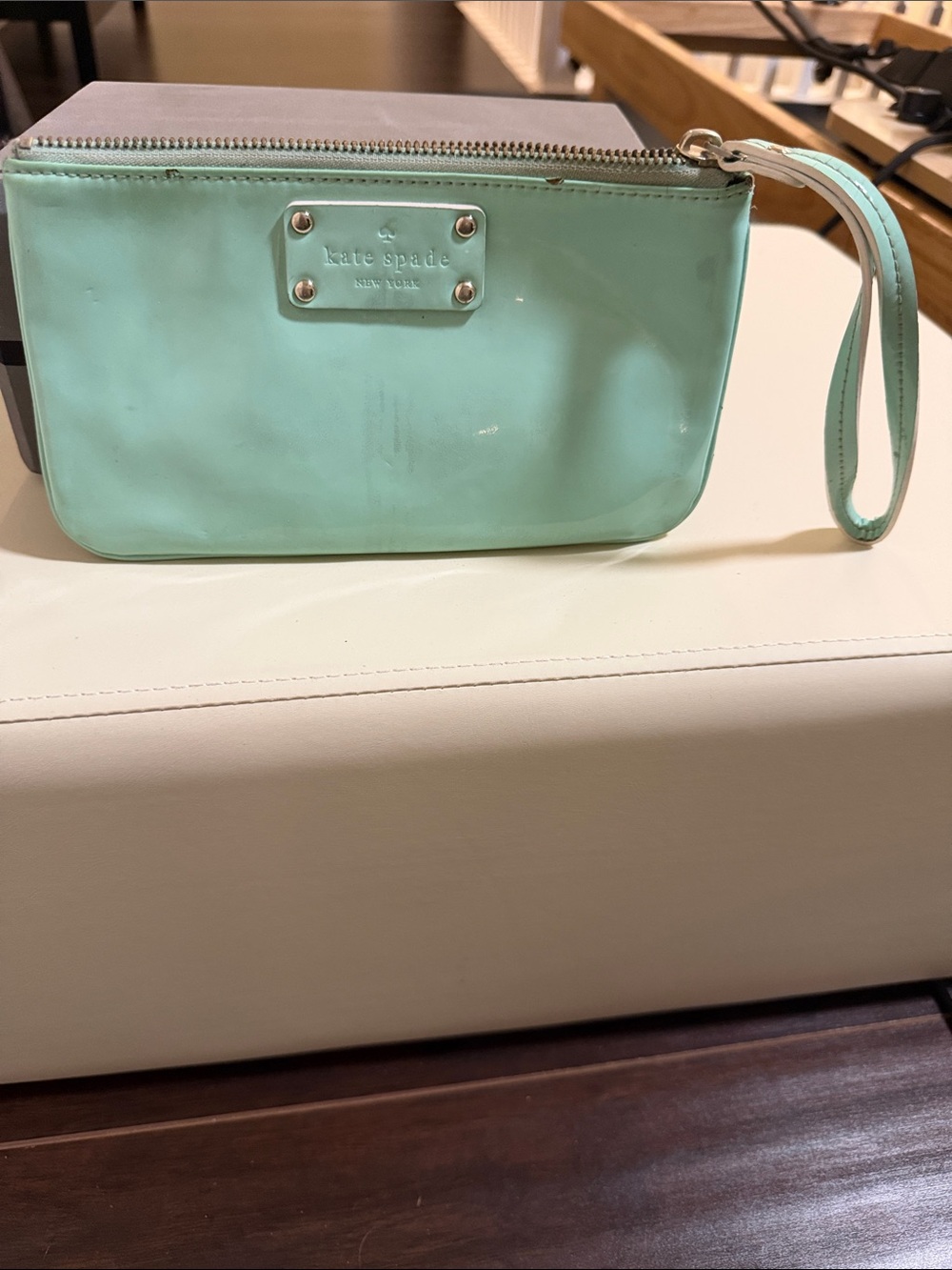 kate spade Mint Patent Leather Wristlet Clutch